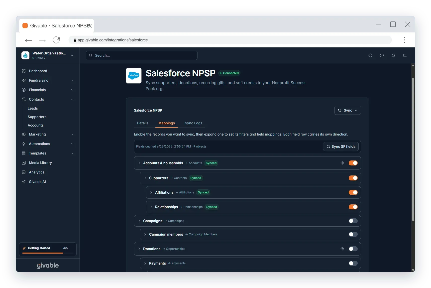 Salesforce sync